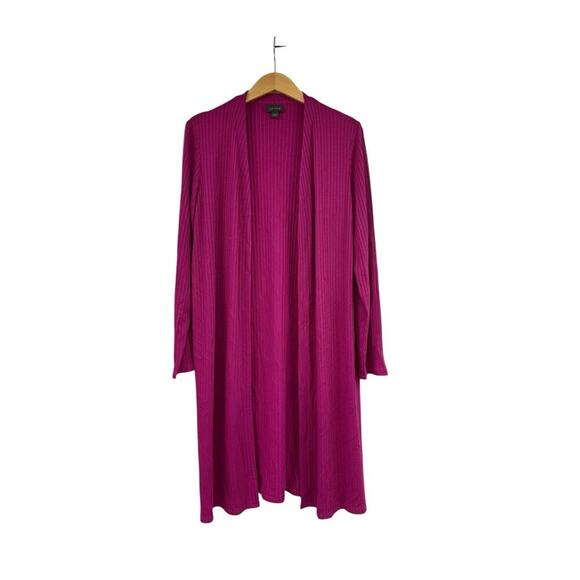 J Jill Wearever Collection Burgundy Lightweight Knit Cardigan Womens Medium - Picture 1 of 5